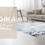 Ultra Soft Area Rug, Non Slip, Stain Resistant, Washable Area Rugs for Living Room, Bedroom, Contemporary Subtle Ogee Design(Gray)