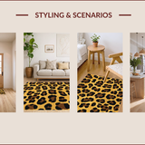 Ultra Soft Area Rug, Non Slip, Stain Resistant, Washable Area Rugs for Living Room, Bedroom, Eco-Friendly Tiger Pattern Living Room Plush Rug(Gold)