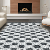 Ultra Soft Area Rug, Non Slip, Stain Resistant, Washable Area Rugs for Living Room, Bedroom, Stylish Abstract Linear Design(Black)