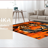 Ultra Soft Area Rug, Non Slip, Stain Resistant, Washable Area Rugs for Living Room, Bedroom, Elegant Leopard Inspired Soft Plush(Orange)
