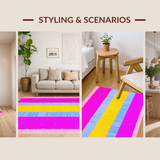 Ultra Soft Area Rug, Non Slip, Stain Resistant, Washable Area Rugs for Living Room, Bedroom, Eclectic Rainbow Splash Patterns(Yellow)