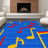 Ultra Soft Area Rug, Non Slip, Stain Resistant, Washable Area Rugs for Living Room, Bedroom, Joyful Tune Themed Artwork(Blue)