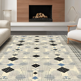Ultra Soft Area Rug, Non Slip, Stain Resistant, Washable Area Rugs for Living Room, Bedroom, Artful Lattice Inspired Visual Harmony(Beige)
