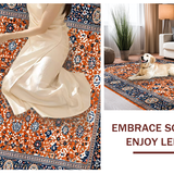 Ultra Soft Area Rug, Non Slip, Stain Resistant, Washable Area Rugs for Living Room, Bedroom, Chic Retro Geometric Color Palette(Orange)