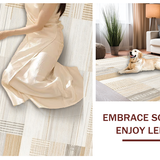 Ultra Soft Area Rug, Non Slip, Stain Resistant, Washable Area Rugs for Living Room, Bedroom, Contemporary Cozy Popcorn Aesthetic(Beige)