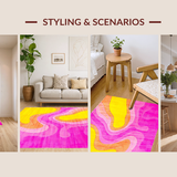 Ultra Soft Area Rug, Non Slip, Stain Resistant, Washable Area Rugs for Living Room, Bedroom, Sunny Cheerful Watercolor Style(Yellow)
