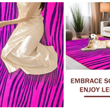 Ultra Soft Area Rug, Non Slip, Stain Resistant, Washable Area Rugs for Living Room, Bedroom, Soft Pink Animal Themed Decor(Purple)