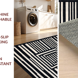 Ultra Soft Area Rug, Non Slip, Stain Resistant, Washable Area Rugs for Living Room, Bedroom, Elegant Modernist Animal Print Design(Black)