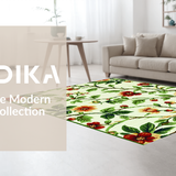 Ultra Soft Area Rug, Non Slip, Stain Resistant, Washable Area Rugs for Living Room, Bedroom, Lush Verdant Floral Motif(Beige)