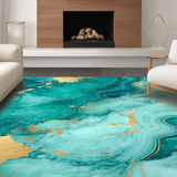 Ultra Soft Area Rug, Non Slip, Stain Resistant, Washable Area Rugs for Living Room, Bedroom, Sophisticated Turquoise Luxe Pattern(Green)
