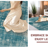 Ultra Soft Area Rug, Non Slip, Stain Resistant, Washable Area Rugs for Living Room, Bedroom, Modern Octopus Rug(Blue)
