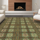 Ultra Soft Area Rug, Non Slip, Stain Resistant, Washable Area Rugs for Living Room, Bedroom, Boho Earthy Geometric Aesthetic(Brown)