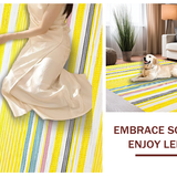 Ultra Soft Area Rug, Non Slip, Stain Resistant, Washable Area Rugs for Living Room, Bedroom, Playful Multi-Hued Stripe Blend(Yellow)