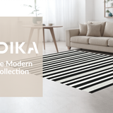 Ultra Soft Area Rug, Non Slip, Stain Resistant, Washable Area Rugs for Living Room, Bedroom, Classic Black And White Striped Rug: Farmhouse Style Door Mat(Black)