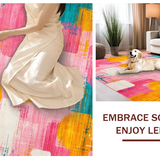 Ultra Soft Area Rug, Non Slip, Stain Resistant, Washable Area Rugs for Living Room, Bedroom, Artful Fluid Color Composition(Pink)
