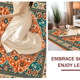 Ultra Soft Area Rug, Non Slip, Stain Resistant, Washable Area Rugs for Living Room, Bedroom, Transitional Cozy Tiled Motif(Orange)