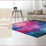 Ultra Soft Area Rug, Non Slip, Stain Resistant, Washable Area Rugs for Living Room, Bedroom, Unique Textured Rustic Design(Pink)