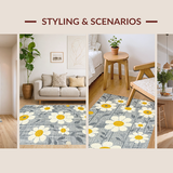 Ultra Soft Area Rug, Non Slip, Stain Resistant, Washable Area Rugs for Living Room, Bedroom, Chic Grey Floral Aesthetic(Gray)