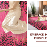 Ultra Soft Area Rug, Non Slip, Stain Resistant, Washable Area Rugs for Living Room, Bedroom, Vibrant Animal Print Aesthetic(Pink)