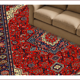 Ultra Soft Area Rug, Non Slip, Stain Resistant, Washable Area Rugs for Living Room, Bedroom, Traditional Red Dining Room Washable Area Rug(Red)