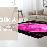 Ultra Soft Area Rug, Non Slip, Stain Resistant, Washable Area Rugs for Living Room, Bedroom, Whimsical Botanical Monochrome Patterns(Pink)