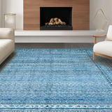 Ultra Soft Area Rug, Non Slip, Stain Resistant, Washable Area Rugs for Living Room, Bedroom, Sky Bow Accent Rug: Scalloped Design, Stylish Floor Covering(Blue)