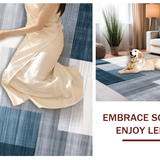 Ultra Soft Area Rug, Non Slip, Stain Resistant, Washable Area Rugs for Living Room, Bedroom, Sophisticated Light Gray Visual Texture(Blue)