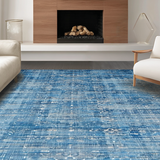 Ultra Soft Area Rug, Non Slip, Stain Resistant, Washable Area Rugs for Living Room, Bedroom, Chic Bow Accent Rug with Soft Blue Tones and Elegant Curved Lines Design(Blue)