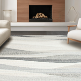 Elegant Cream Grey Geometric Waves(Gray)
