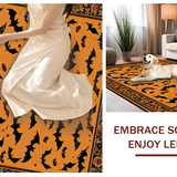 Ultra Soft Area Rug, Non Slip, Stain Resistant, Washable Area Rugs for Living Room, Bedroom, Artistic Nature-Inspired Bat Print(Orange)