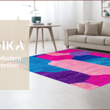 Ultra Soft Area Rug, Non Slip, Stain Resistant, Washable Area Rugs for Living Room, Bedroom, Modern Playful Organic Shapes(Pink)
