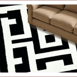 Ultra Soft Area Rug, Non Slip, Stain Resistant, Washable Area Rugs for Living Room, Bedroom, Geometric Black Stair Mats Slip Resistant Design(Black)