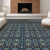 Artful Trellis Design in Warm Hues(Blue)
