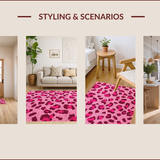 Ultra Soft Area Rug, Non Slip, Stain Resistant, Washable Area Rugs for Living Room, Bedroom, Leopard Print Washable(Pink)