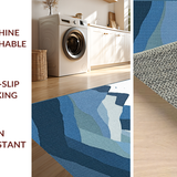 Enchanting Geometric Mountain Scene(Blue)