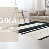 Contemporary Striped Rustic Charm(Black)