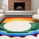 Ultra Soft Area Rug, Non Slip, Stain Resistant, Washable Area Rugs for Living Room, Bedroom, Rustic Earthy Colorful Motif(Yellow)