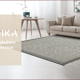 Ultra Soft Area Rug, Non Slip, Stain Resistant, Washable Area Rugs for Living Room, Bedroom, Textured Grid Design in Neutral Tones(Gray)