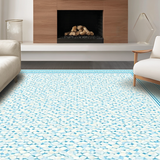 Ultra Soft Area Rug, Non Slip, Stain Resistant, Washable Area Rugs for Living Room, Bedroom, Lively Nautical Blue Accents(Beige)