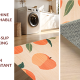 Ultra Soft Area Rug, Non Slip, Stain Resistant, Washable Area Rugs for Living Room, Bedroom, Whimsical Peach Patterned Elegance(Orange)