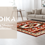 Ultra Soft Area Rug, Non Slip, Stain Resistant, Washable Area Rugs for Living Room, Bedroom, Bold Earthy Abstract Visuals(Red)