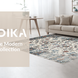 Ultra Soft Area Rug, Non Slip, Stain Resistant, Washable Area Rugs for Living Room, Bedroom, Trendy Abstract Tiled Arrangement(White)