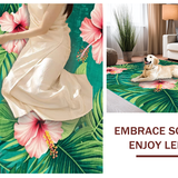 Ultra Soft Area Rug, Non Slip, Stain Resistant, Washable Area Rugs for Living Room, Bedroom, Bright Multicolor Floral Composition(Green)