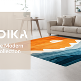 Ultra Soft Area Rug, Non Slip, Stain Resistant, Washable Area Rugs for Living Room, Bedroom, Rustic Earthy Toned Print(Orange)