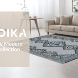 Ultra Soft Area Rug, Non Slip, Stain Resistant, Washable Area Rugs for Living Room, Bedroom, Contemporary Tribal Linear Design(Gray)
