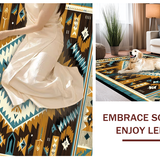 Ultra Soft Area Rug, Non Slip, Stain Resistant, Washable Area Rugs for Living Room, Bedroom, Sophisticated Southwest Inspired Design(Brown)