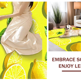 Ultra Soft Area Rug, Non Slip, Stain Resistant, Washable Area Rugs for Living Room, Bedroom, Bright Lemon Design for Cheerful Decor(Yellow)