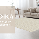 Ultra Soft Area Rug, Non Slip, Stain Resistant, Washable Area Rugs for Living Room, Bedroom, Cozy Abstract Square Motif(Beige)
