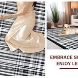 Ultra Soft Area Rug, Non Slip, Stain Resistant, Washable Area Rugs for Living Room, Bedroom, Modern Stripe Area Rug(Black)