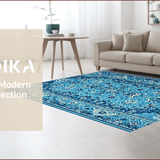 Ultra Soft Area Rug, Non Slip, Stain Resistant, Washable Area Rugs for Living Room, Bedroom, Vintage Distressed(Blue)